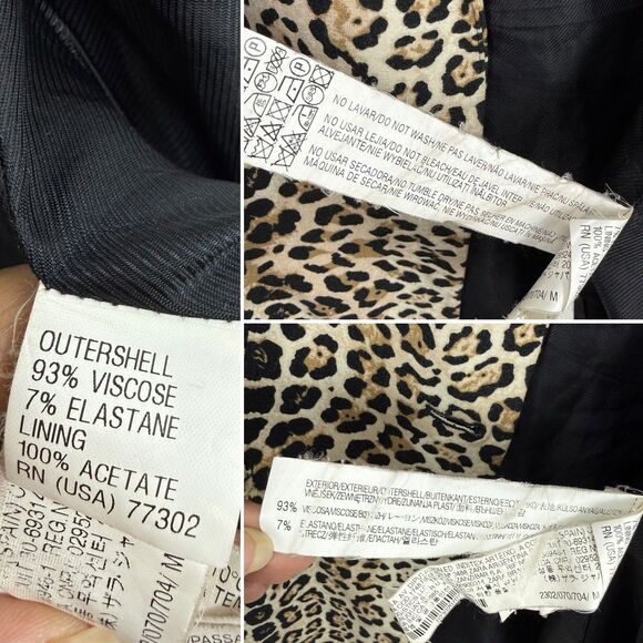 Zara Basics Jacket Size M Leopard Print Stretch Fitted Jersey Viscose - Picture 8 of 16